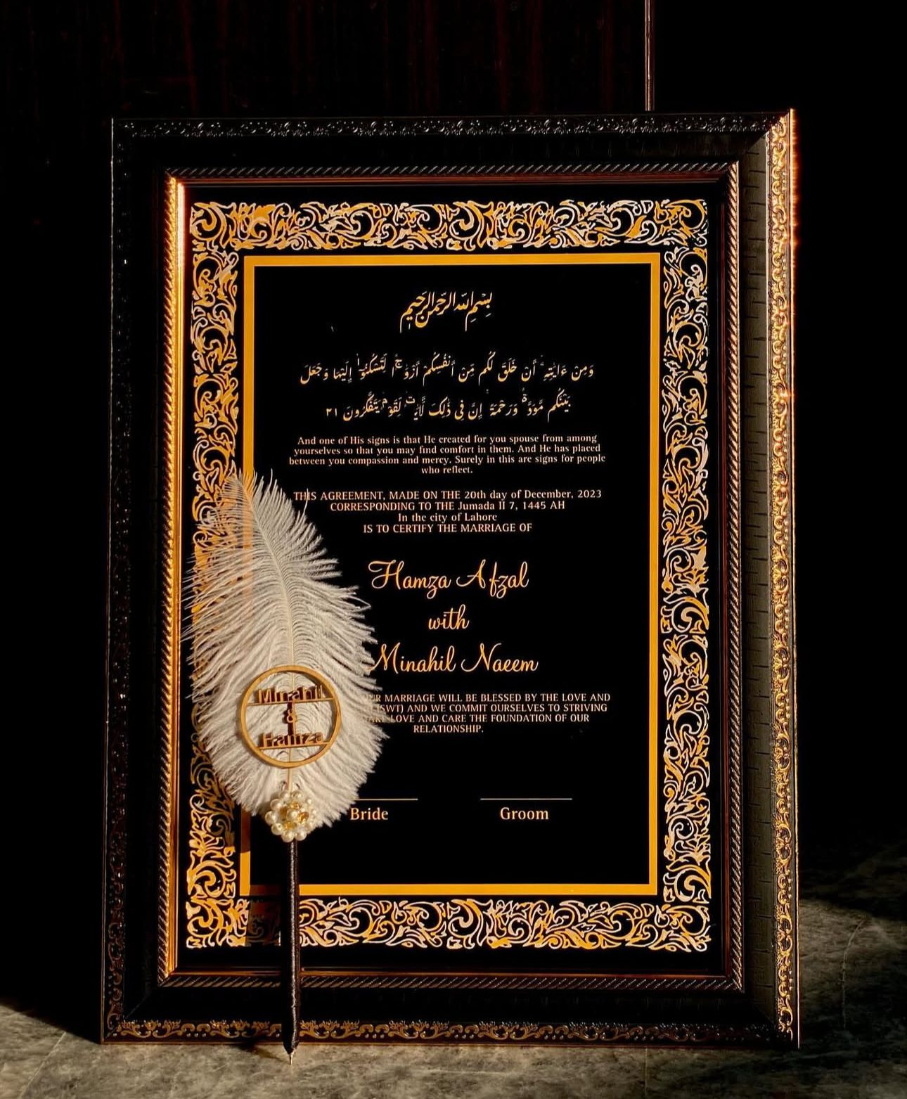 Elegant Black & Gold Nikah Nama – A Symbol of Eternal Love
