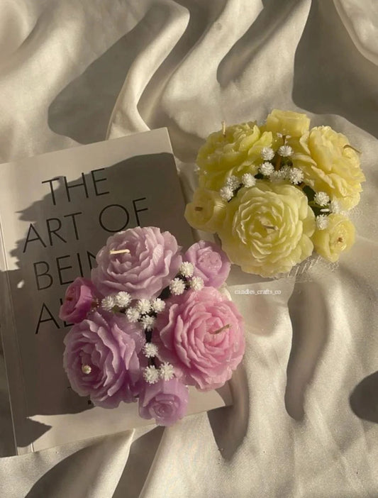 Small Candle Bouquet – Luxury Floral Rose Candle Arrangement